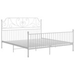 vidaXL Cadre de lit sans matelas blanc métal 200x200 cm
