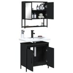 vidaXL Ensemble de meubles salle de bain 2 Pièces noir bois d'ingénierie