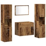 vidaXL Ensemble de meubles de salle de bain 4 pièces en vieux bois