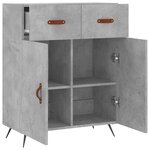 vidaXL Buffet gris béton 69 5x34x90 cm bois d'ingénierie
