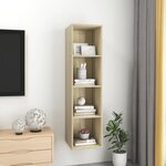 vidaXL Meuble TV mural Chêne sonoma 37x37x142 5 cm Bois d’ingénierie