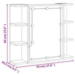 vidaXL Armoire à miroir avec LED noir 70x16 5x60 cm