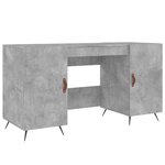 Bureau table poste de travail meuble d'ordinateur informatique étude 140 x 50 x 75 cm bois d'ingénierie gris 02_0023839