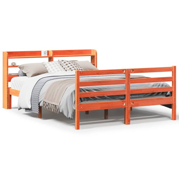 vidaXL Cadre de lit sans matelas cire marron 150x200cm bois pin massif