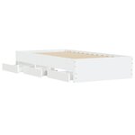 vidaXL Cadre de lit avec tiroirs sans matelas blanc 90x190 cm
