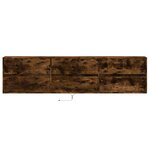 vidaXL Meuble TV mural avec LED chêne fumé 180x31x45 cm