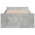 vidaXL Cadre de lit et tiroirs gris béton 90x190 cm bois d'ingénierie