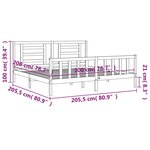 vidaXL Cadre de lit sans matelas 200x200 cm bois massif de pin