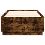 vidaXL Cadre de lit avec lumières LED chêne fumé 100x200 cm