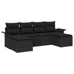 vidaXL Ensemble de Canapé de Jardin Ensemble de 5 Noir