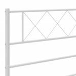 vidaXL Cadre de lit métal avec tête de lit blanc 120x200 cm