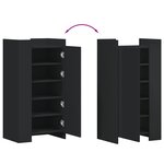 vidaXL Armoire à chaussures noir 52x37 5x100 cm bois d'ingénierie