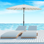 Parasol inclinable rond avec manivelle aluminium fibre de verre polyester diamètre 2 60 m coloris crème