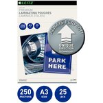 Leitz pochettes de plastification ilam 250 microns a3 25 pièces