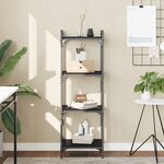vidaXL Bibliothèque à 4 niveaux noir 40x30x120 cm bois d'ingénierie