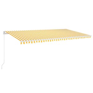 vidaXL Auvent manuel rétractable avec LED 600x350 cm Jaune et blanc