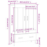 vidaXL Buffet haut gris béton 69 5x31x115 cm bois d'ingénierie
