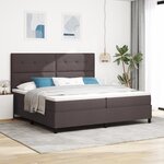 vidaXL Lit à Sommier avec Matelas Gris Foncé 200x200 cm en Tissu