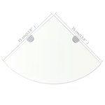 vidaXL Étagère de coin + supports chromés Verre Transparent 35 x 35 cm