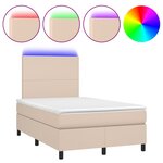 vidaXL Sommier à lattes de lit avec matelas LED cappuccino 120x190 cm