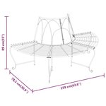 vidaXL Banc demi-circulaire tour d'arbre Ø159 cm Noir Acier