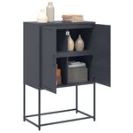 vidaXL Meuble TV noir 68x39x60 5 cm acier