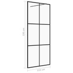vidaXL Paroi de douche avec verre ESG transparent 115x195 cm Noir