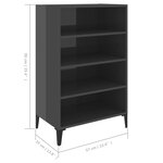 vidaXL Buffet Gris brillant 57x35x90 cm Aggloméré