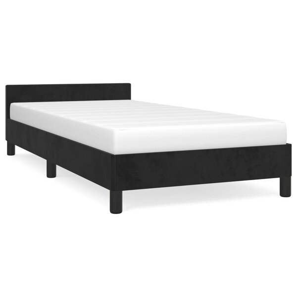 vidaXL Cadre de lit avec tête de lit Noir 90x190 cm Velours