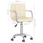 vidaXL Chaise pivotante de bureau Crème Tissu