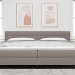 vidaXL Tête de lit LED Design Lignes Taupe 200 cm Tissu