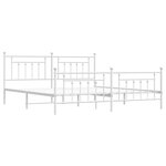 vidaXL Cadre de lit métal avec tête de lit/pied de lit blanc 193x203cm