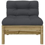 vidaXL Canapé de jardin avec coussins et repose-pied 2 places