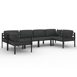 Salon de jardin meuble d'extérieur ensemble de mobilier 6 pièces avec coussins aluminium anthracite 02_0016631