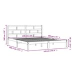 vidaXL Cadre de lit Blanc 135x190 cm Double Bois massif
