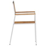 vidaXL Chaises de jardin empilables 2 Pièces en bois massif Teck et acier inoxydable