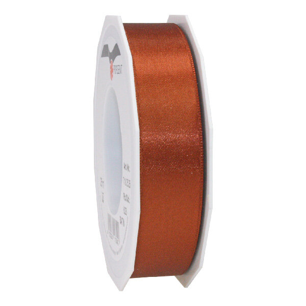 Satin double face 25-m-rouleau 25 mm cannelle