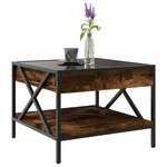 vidaXL Table basse avec LED Infinity chêne fumé 50x50x38 cm