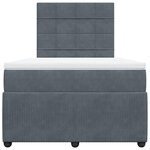 vidaXL Sommier à lattes de lit et matelas Gris foncé 120x200cm Velours