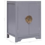 vidaXL Table de chevet Gris 38x28x52 cm Bois de Paulownia