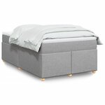 vidaXL Sommier à lattes de lit avec matelas Gris clair 120x200cm Tissu