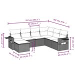 vidaXL Salon de jardin 7 Pièces avec coussins noir résine tressée