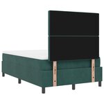 Lit à ressorts vidaXL avec matelas et LED Vert Foncé 120x200 cm Velours