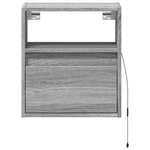 vidaXL Meubles TV muraux et lumières LED 2 Pièces sonoma gris 41x31x45 cm