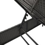 vidaXL Ensemble de chaises longues avec coussins 3 Pièces noir poly rotin