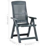 vidaXL Chaises inclinables de jardin lot de 2 Plastique Vert