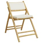 vidaXL Ensemble de bistro pliante 3 Pièces et coussins blanc crème bambou