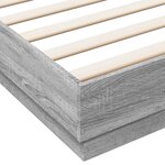 vidaXL Cadre de lit avec LED sans matelas sonoma gris 180x200 cm