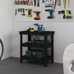 vidaXL Banc de travail Noir 78 5x50x80 cm Bois de pin massif