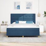 vidaXL Lit avec sommier tapissier et matelas bleu super king en tissu